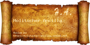Holitscher Ancilla névjegykártya